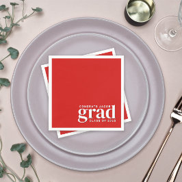 Röd och vit Gratulerar till Grad- och klassåret Pappersservett