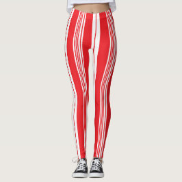 Röd och vit jul, Candy cane, fettrik Leggings