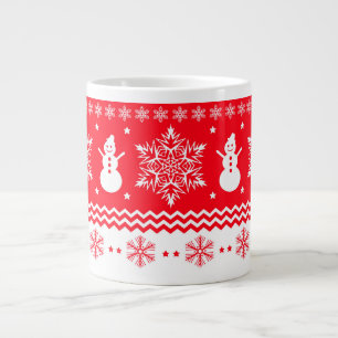Röd och vit jul jumbo mugg
