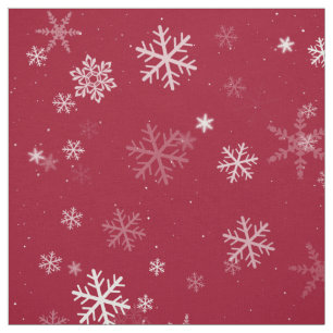 Röd och vit jul Snowflake Mönster Tyg
