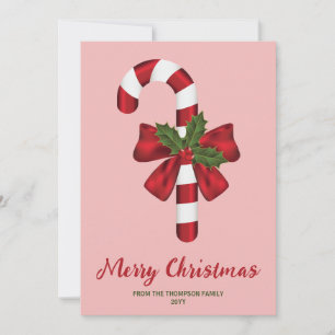 Röd Och Vit Julgodis Snurra Och Anpassad Text Julkort