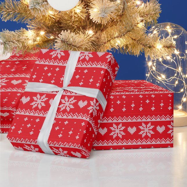 Röd och vit julsötare Vintage jul Presentpapper (Helgdagar)