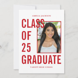 Röd och vit klass av 25 foto Studenten Meddelande