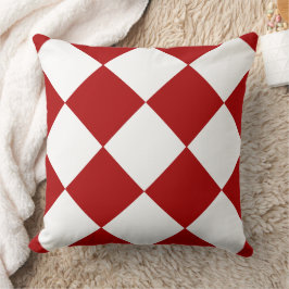Röd och vit kontrollpanel Mönster Kudde