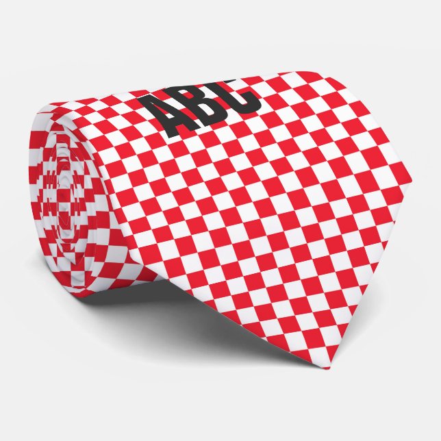 Röd och vit kontrollpanel slips (Rullad)