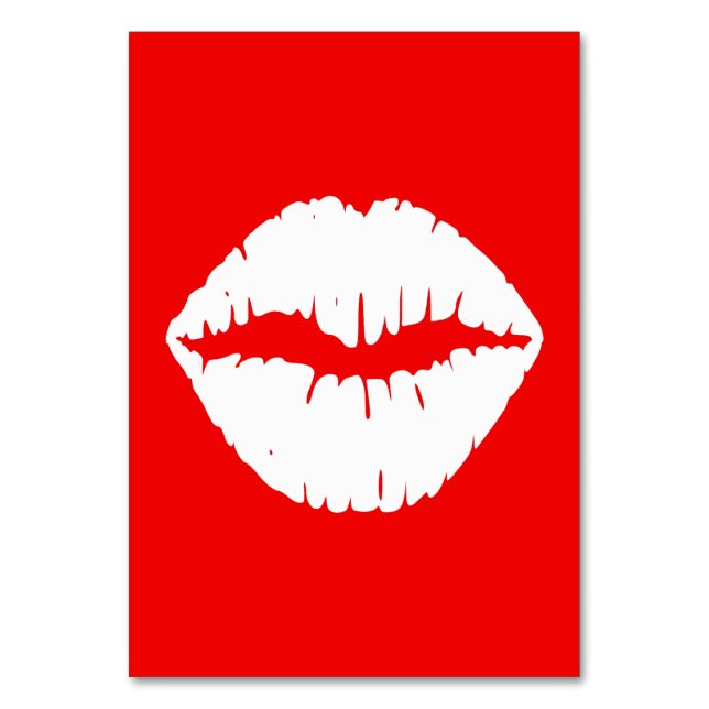 Röd och vit läppstift bordsnummer (Framsidan)