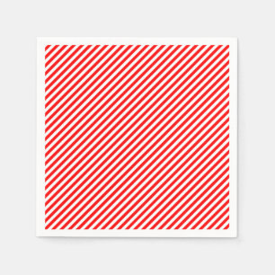 Röd och vit liten Storlek diagonal Rand Papper Pappersservett