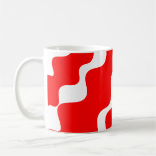 Röd och vit lutning vinkara mönster kaffemugg