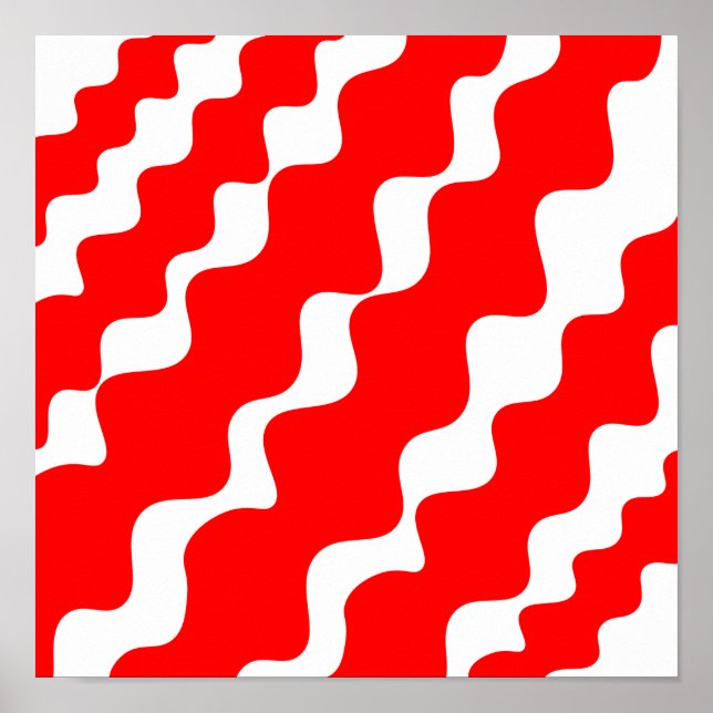 Röd och vit lutning vinkara mönster poster (Framsidan)