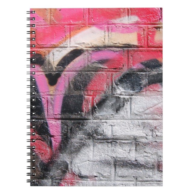 Röd och vit målad vägg anteckningsbok (Framsidan)