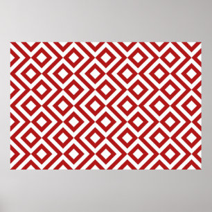 Röd och vit Meander Poster