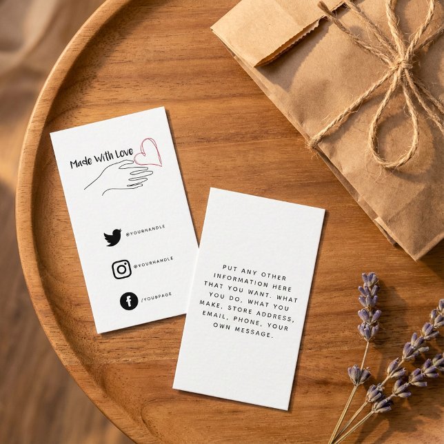 Röd och vit med kärlek hjärta, social-länkar tilläggskort (Skapare uppladdad)