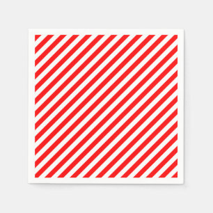 Röd och vit, medelStorlek diagonal Rand Papper Pappersservett