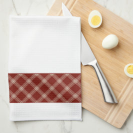 Röd och vit monogrammad Play Kökshandduk