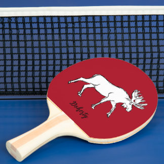Röd och vit moose pingisracket