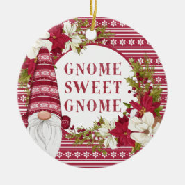 Röd och vit nome för Helgdagarna Jul Julgransprydnad Keramik