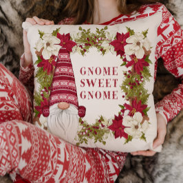 Röd och vit nome för Helgdagarna Jul Kudde