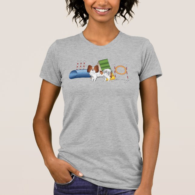 Röd Och Vit Papillon Med Smidighetsekvation T Shirt (Framsida)