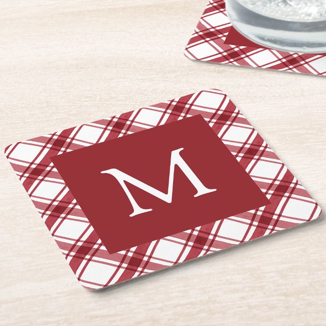 Röd och Vit Pappersunderlägg Underlägg Papper Kvadrat (Red and White Paper Coaster
)