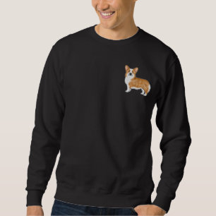 Röd och vit Pembroke Welsh Corgi Grafisk Design Lång Ärmad Tröja