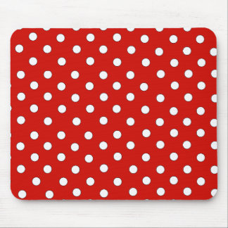 Röd och vit polka Dot Mönster Musmatta