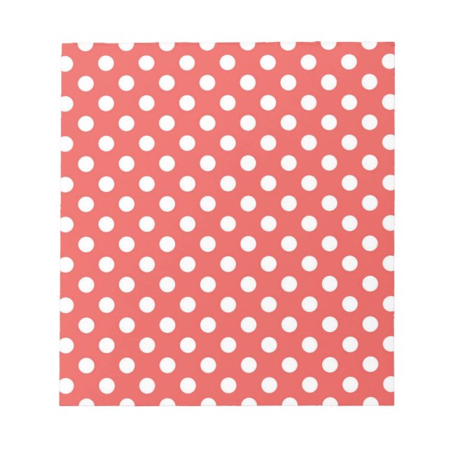 Röd och vit Polka dots Anteckningsblock (Framsida)