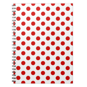 Röd och vit polka dots anteckningsbok