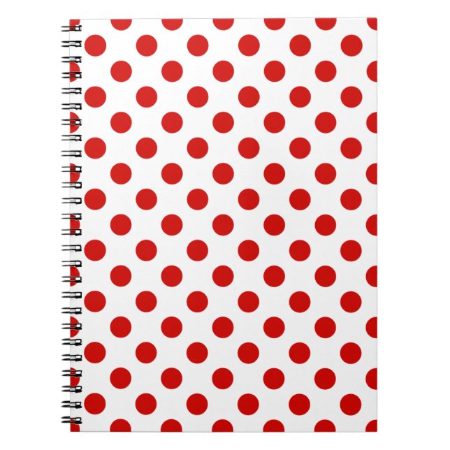Röd och vit polka dots anteckningsbok (Framsidan)