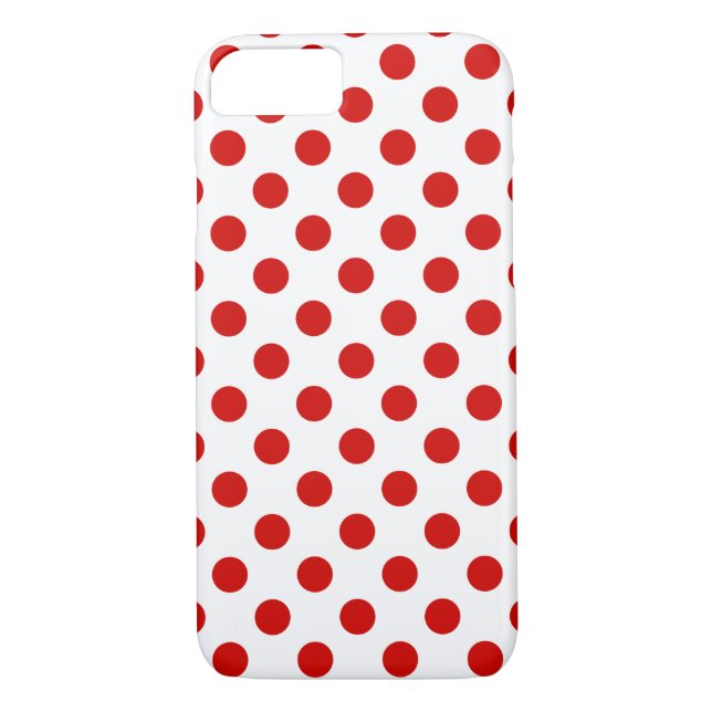 Röd och vit polka dots Case-Mate iPhone skal (Baksida)