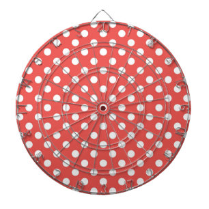 Röd och vit Polka dots Darttavla