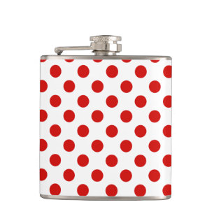 Röd och vit polka dots fickplunta