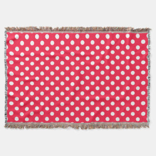 Röd och vit polka dots filt