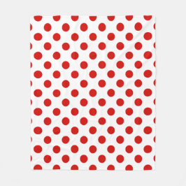 Röd och vit polka dots fleecefilt