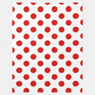 Röd och vit polka dots fleecefilt