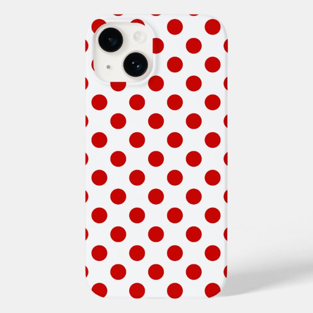 Röd och vit polka dots Fodral-Mate iphone case (Baksida)