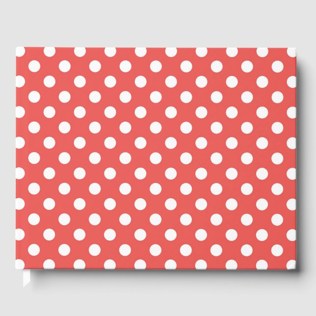 Röd och vit Polka dots Gästböcker (Framsida)