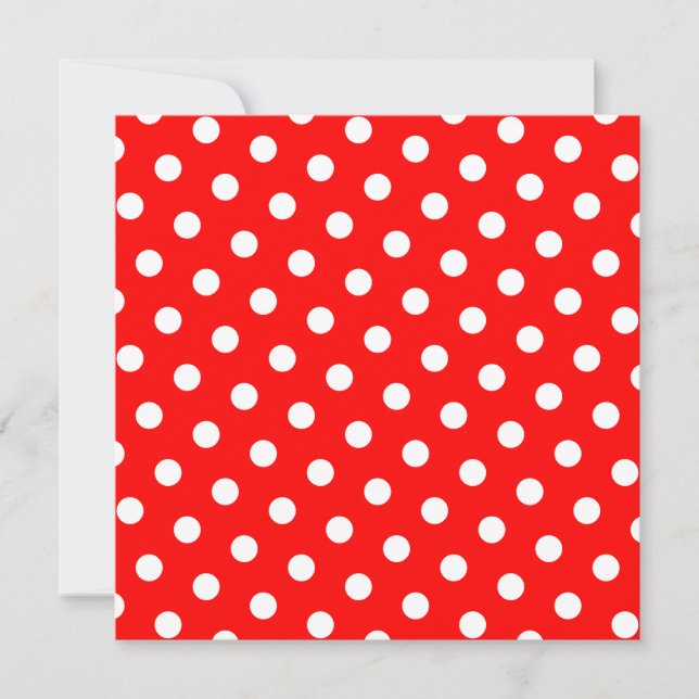 Röd och vit Polka dots Inbjudningar (Framsida)