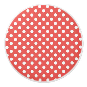 Röd och vit Polka dots Knopp