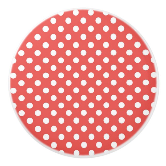 Röd och vit Polka dots Knopp (Framsidan)