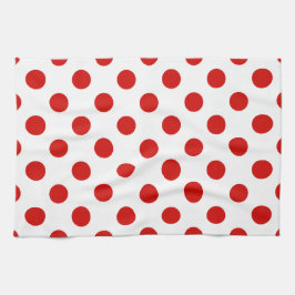Röd och vit polka dots kökshandduk