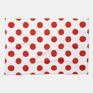 Röd och vit polka dots kökshandduk