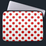 Röd och vit polka dots laptop fodral<br><div class="desc">Röd och vit polka dots</div>