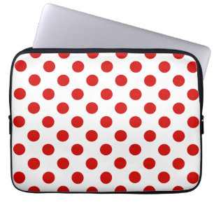 Röd och vit polka dots laptop fodral