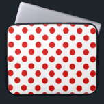 Röd och vit polka dots laptop fodral<br><div class="desc">Röd och vit polka dots</div>