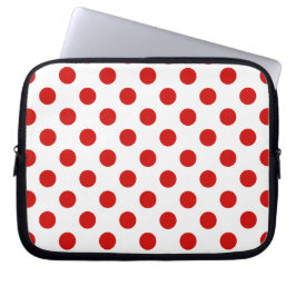 Röd och vit polka dots laptop fodral