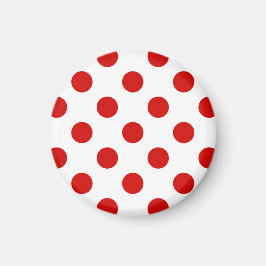Röd och vit polka dots magnet