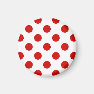 Röd och vit polka dots magnet
