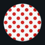 Röd och vit polka dots magnet<br><div class="desc">Röd och vit polka dots</div>