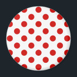 Röd och vit polka dots magnet<br><div class="desc">Röd och vit polka dots</div>