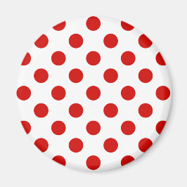 Röd och vit polka dots magnet